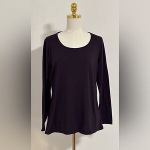 Coldwater Creek Purple Pullover Top Size L 14-16 Long sleeve Round Neck SKU 7